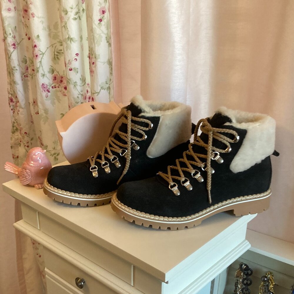 Montelliana 1965 shearling black suede boots, 39
